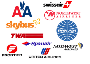 Bankrupt airlines logos