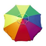 Multi colored beach umbrella