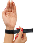 Bioband fastened around woman's wrist