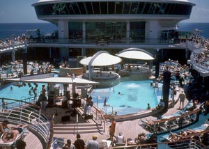 Swimming pool on a family cruise liner