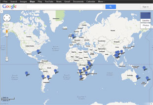 Our around the world google map