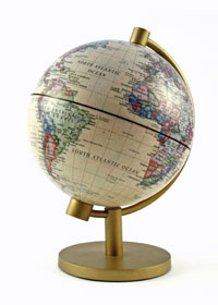 World map on a table stand