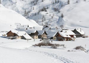 Snow ski resort in winter