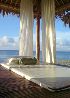 Spa massage room on a beach