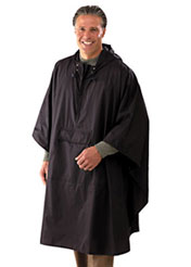 Man wearing Magellans rain poncho
