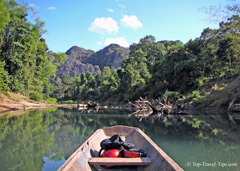 View from local river boat in Laos