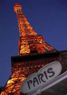 The Eiffel Tower in Paris at night