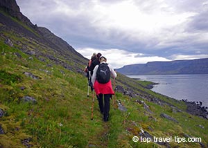 Hiking in West Fjords Iceland