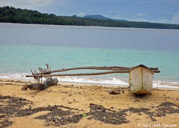 Traditional fishing canoe on the Pentecost Island in Vanuatu