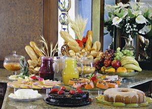 Breakfast table in a secret hotel