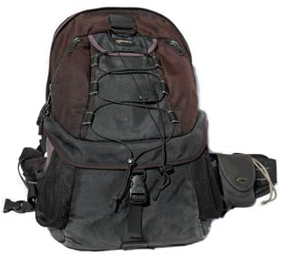 Our black Lowepro Rower AW II camera bag