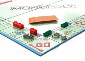 Monopoly travel board game