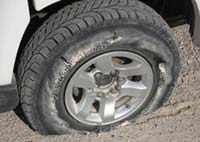 Namibian self drive flat tire
