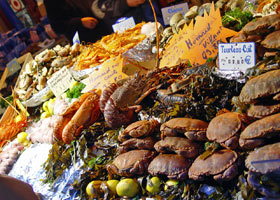 Fish market stall