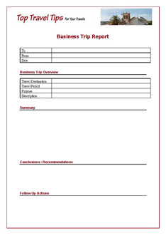 Sample business trip report template