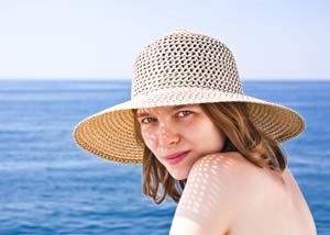 Woman with sun hat