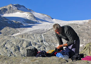 Man packing his travel bag