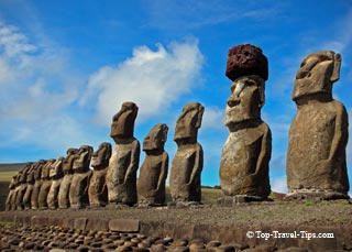 Maoi status on Easter Island facing inland